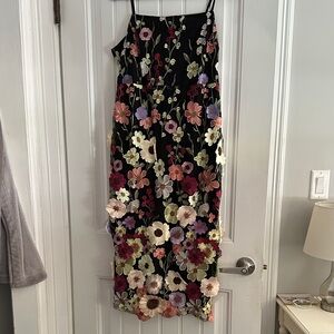 Lulu's Black Floral Embroidered Dress